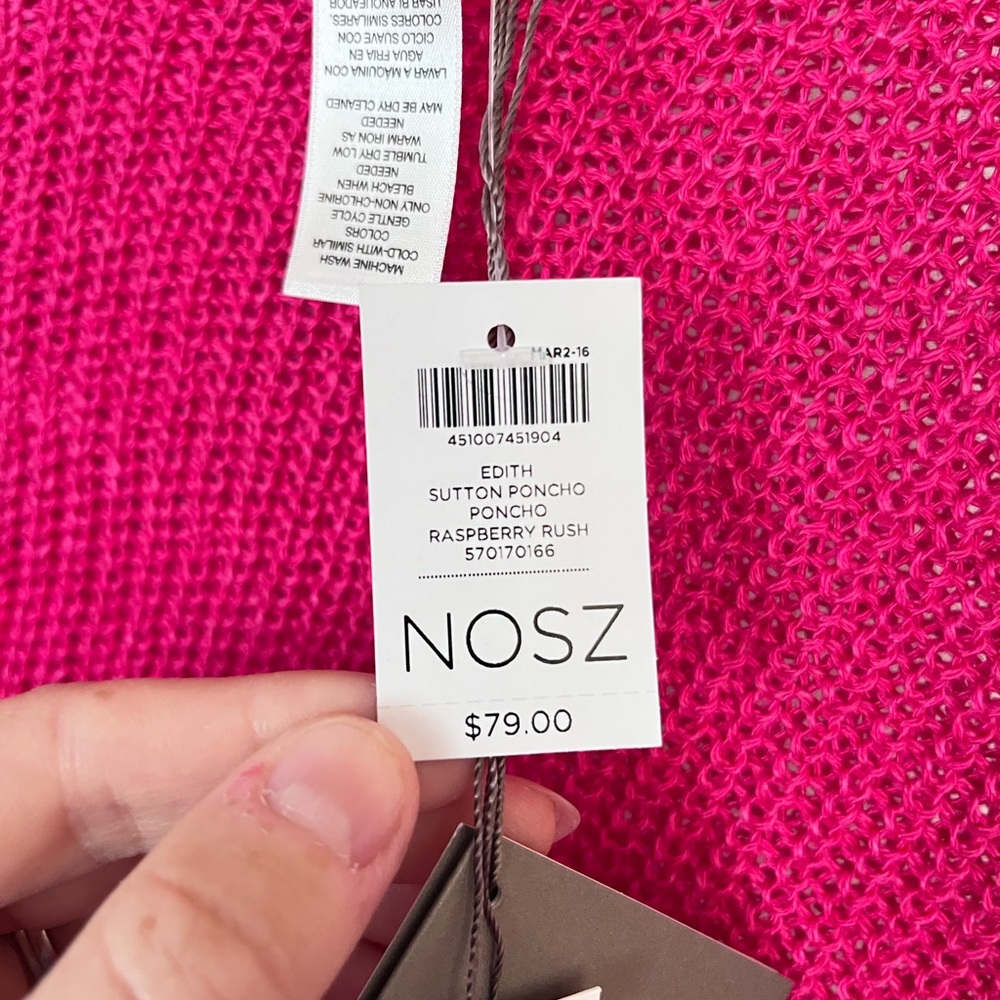 Chico's Fuchsia Poncho Sweater - Picture 2 of 4
